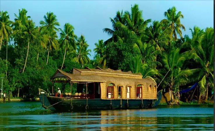 A houseboat in the Kerala backwaters