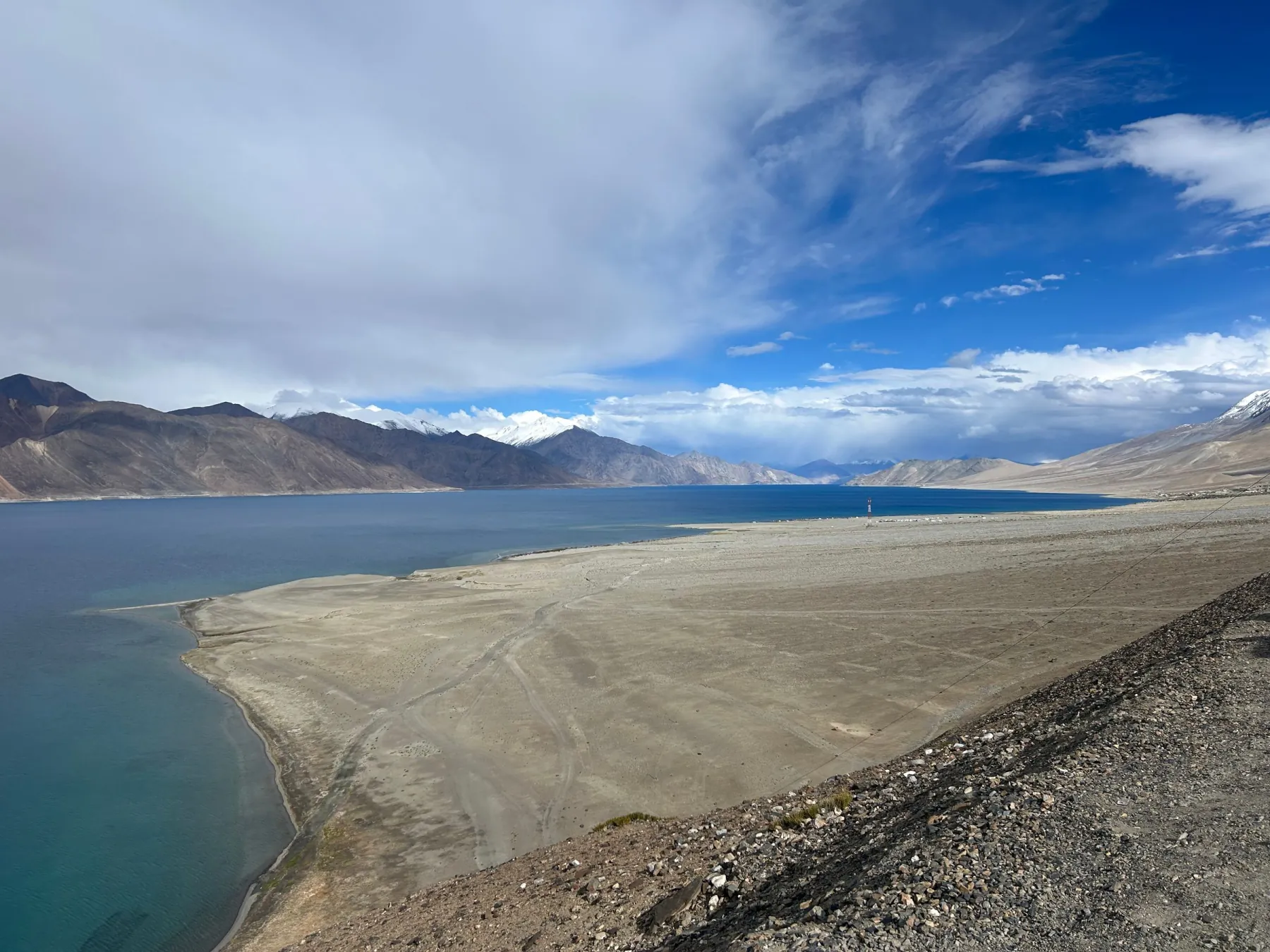 The road along Pangong lake, Ladakh