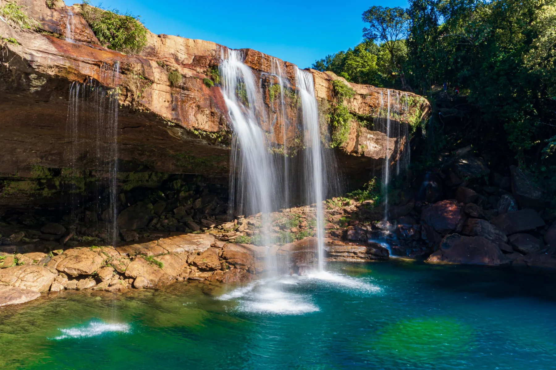 A waterfall pool in Meghalaya
