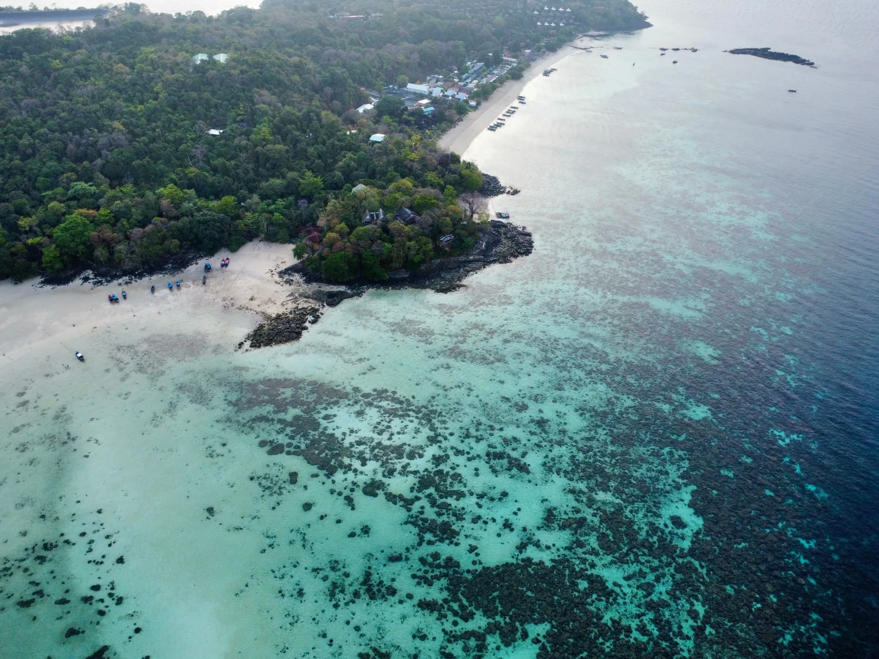 Limestone cliffs over the sea, Thailand